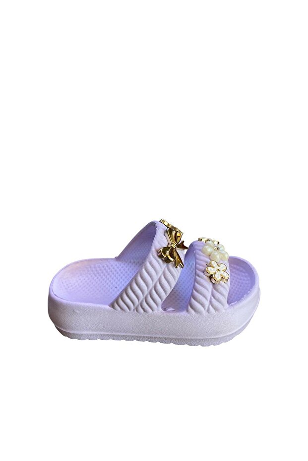 Girl's Double Band Stone Eva Slippers