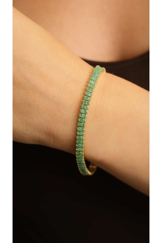 Colorful Zircon Stone Baguette Waterway Bracelet