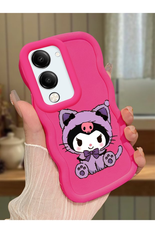 Vivo Y19E Compatible Case Camera Protector Red Silicone Couple Phone Case Kuromi Pattern