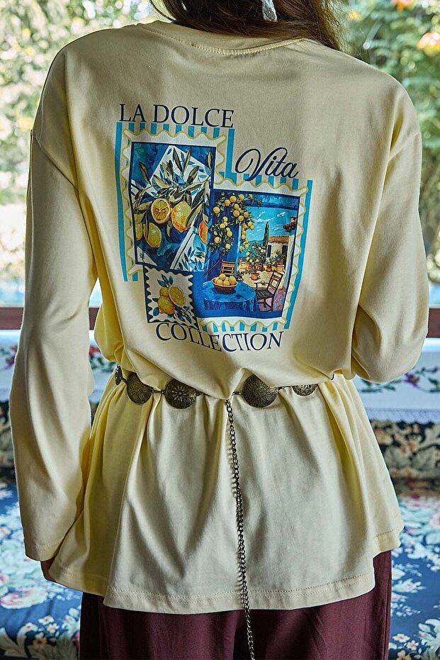 Lemon Printed Long Sleeve T-Shirt Yellow