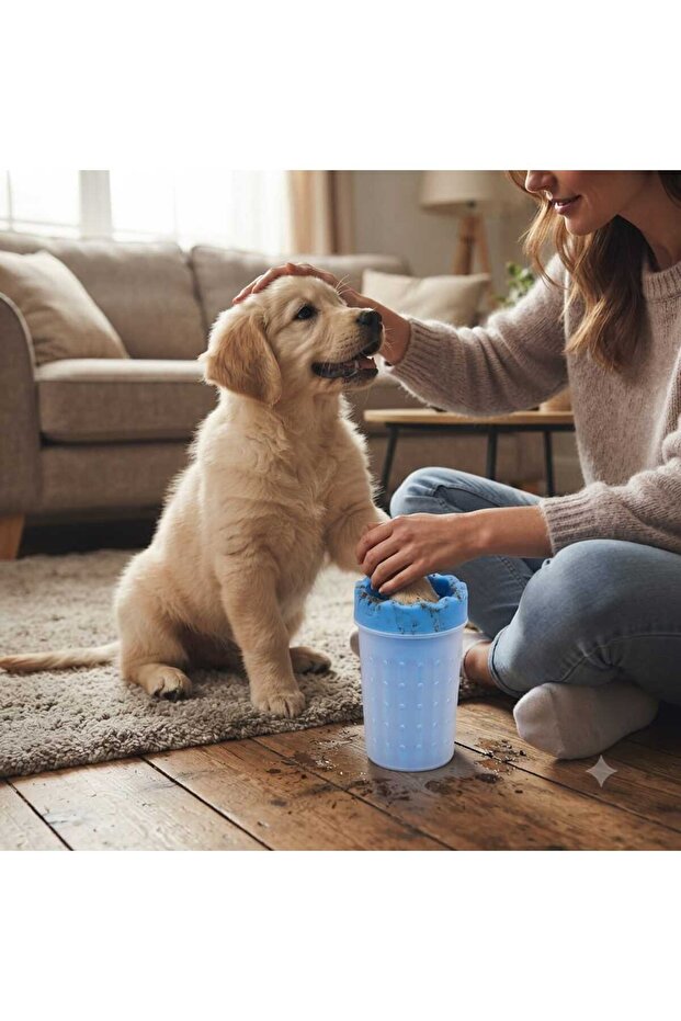 Portable Paw Washing Bowl Blue