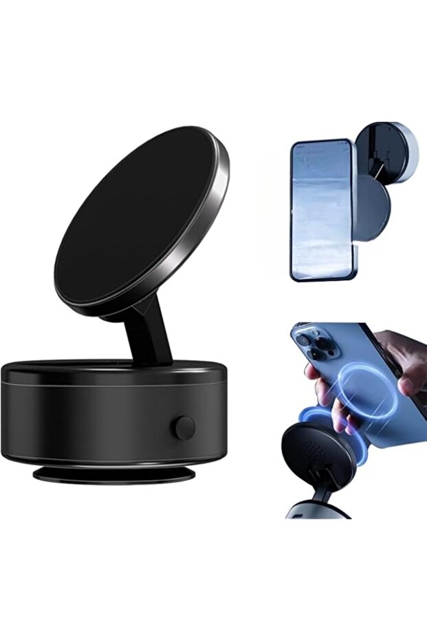 Magnetic Car Phone Holder, Universal Mount, 360° Rotating, Suction Cup, for Dashboard,