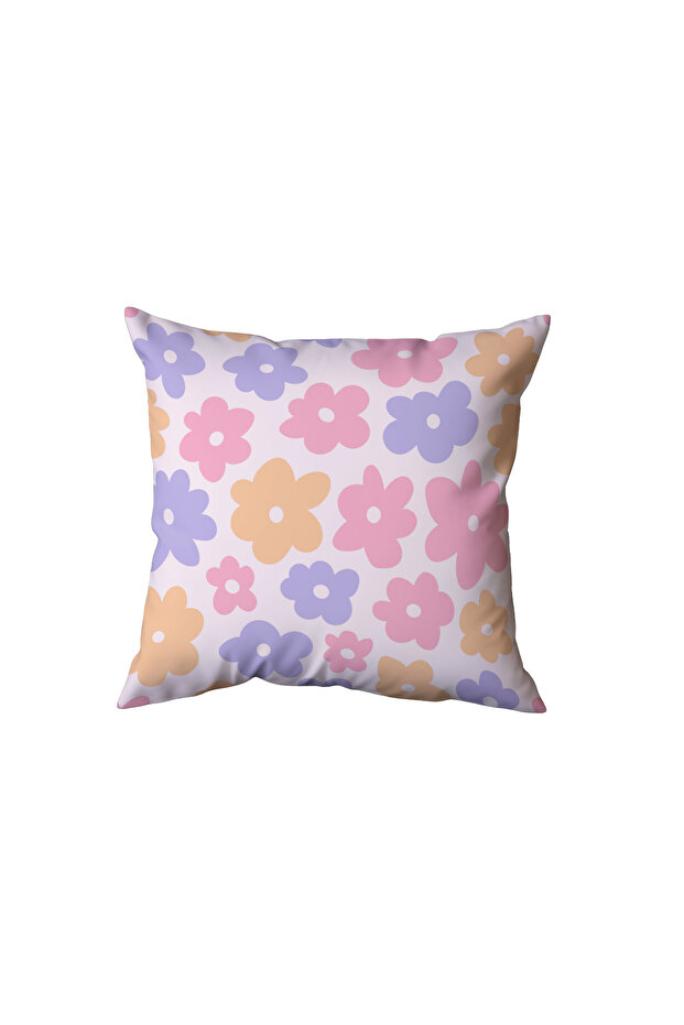 Soft Colorful Flowers Pillow, Gift