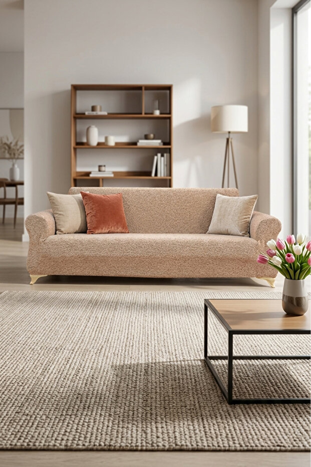 Bohemian Pattern Jacquard 3-Seater Elastic Sofa Bed Cover | Seat Cover (230cm)