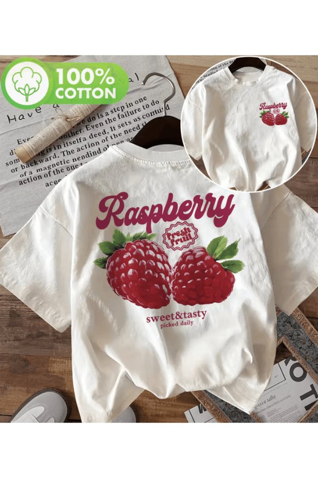 Raspberry raspberry printed premium oversize t-shirt