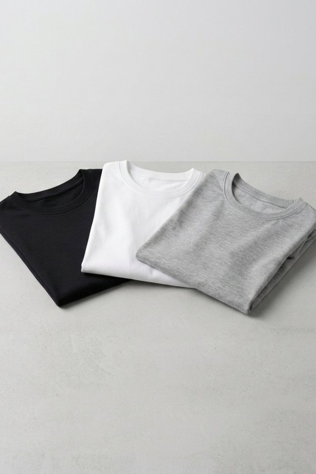 Girls' and Boys' Basic T-Shirt Set of 3 Cotton Long Sleeve Kids' T-Shirts 2-13 Years T-Shirt