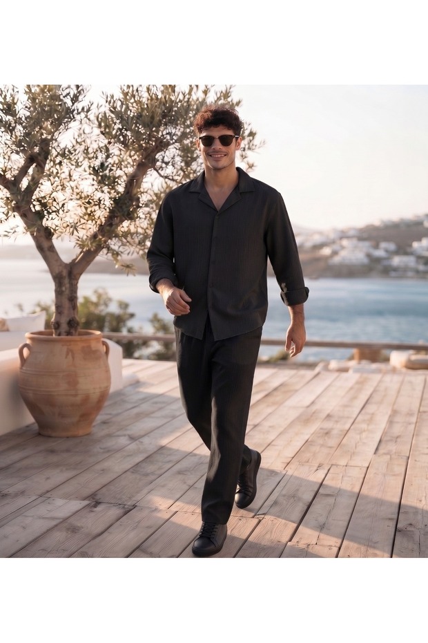 Bürümcük Fabric Top and Bottom Summer Shirt Set