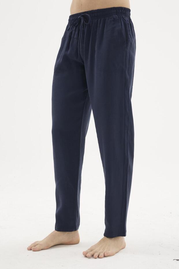 Men's Navy Blue Modal Pajama Bottoms C0T1N3