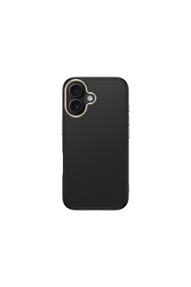 iPhone 16 Plus Case Carbon Look Magsafe Camera Raised Patterned Silicone Senk