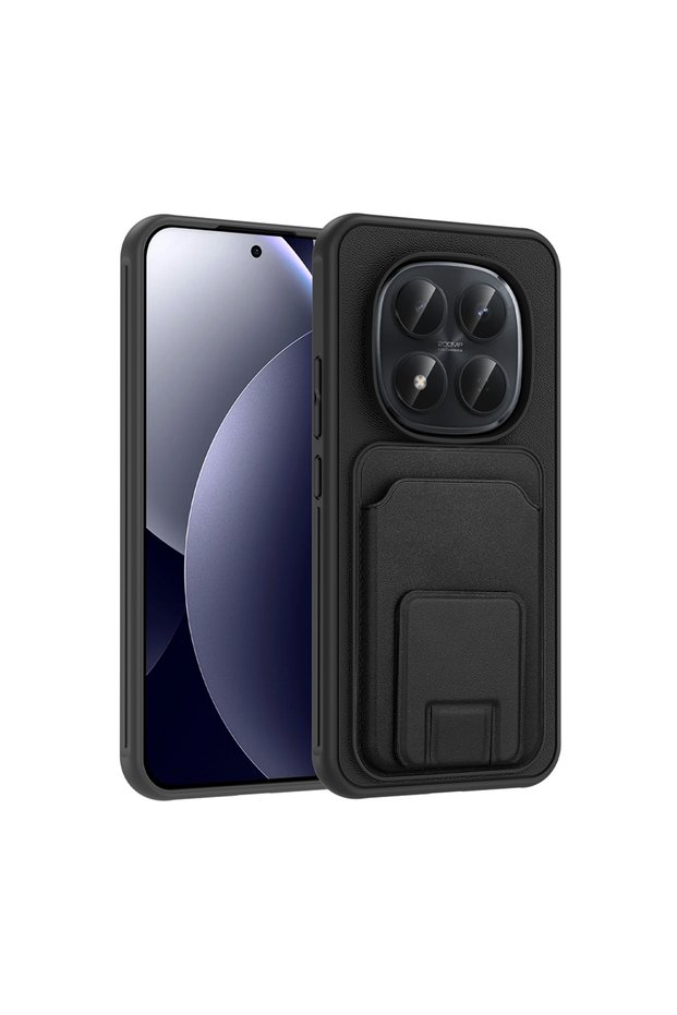 Xiaomi Redmi Note 15 Pro Plus Case with Card Holder and Stand, Camera Raised Silicone Case Senk