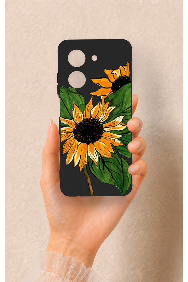 Redmi A5 Compatible Sunflower Patterned Silicone Case