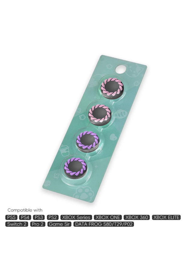 PU2PK2 4PCS Silicone Thumb Grips Anti‑Slip Analog Stick Caps For PS5 PS4 PS3 PS4 Pro Slim Xbox One S