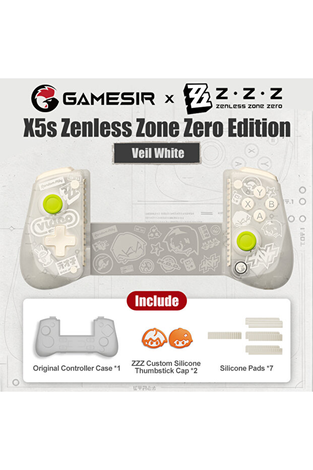 ZZZ Veil White GameSir X5s Mobile Gamepad Zenless Zone Zero Edition Android iOS iPAD Mini Phone Cont