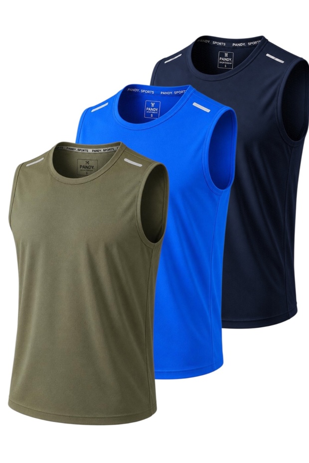 3-Pack Quick Dry Breathable Athletic Technical Athlete Zero Sleeve T-Shirt