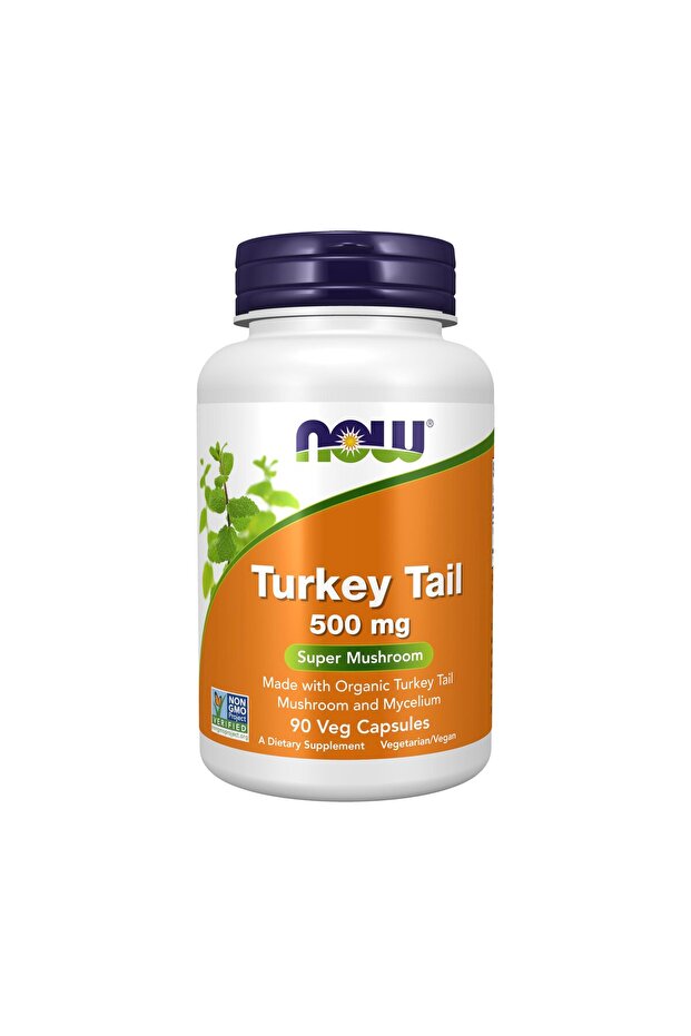 Now Turkey Tail Mushroom 500Mg Dietary Supplement, 90 Capsules