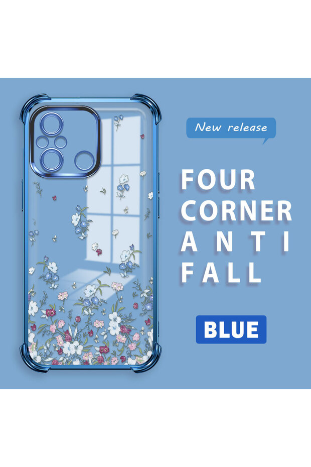 Xiaomi Redmi 12C Compatible Transparent Back Four-Corner Reinforced Impact Protection Silicone Case