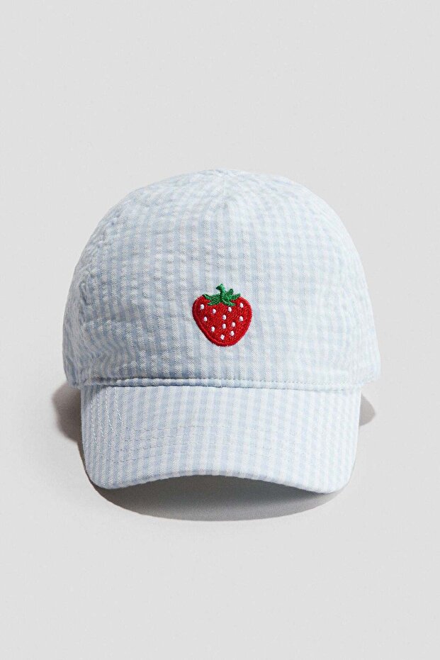 Bow-detail muslin cap