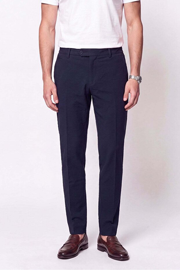 Comfort Fit Side Pocket Stretch Cotton Navy Blue Jogger Pants P 1190