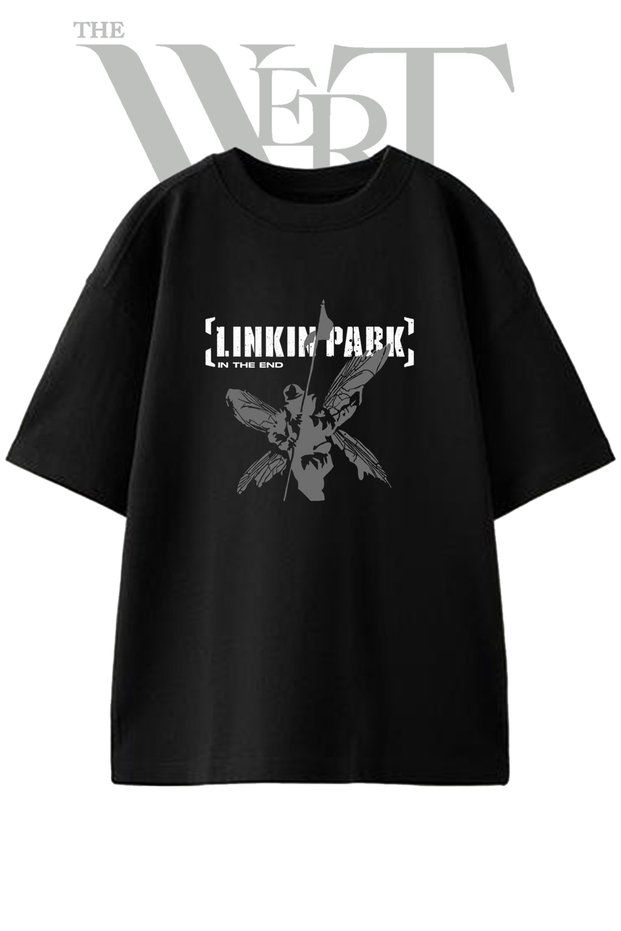 Linkin Park Soldier_1 Design Printed Unisex Black Oversize T-Shirt