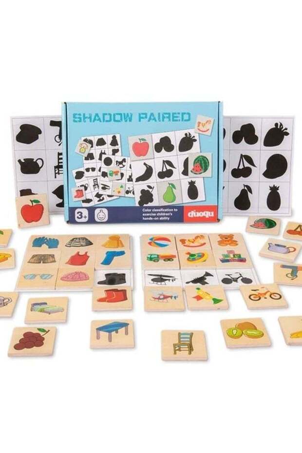 Shape and Shadow Matching Game for Kids - Montessori Educational Toy for Visual Cognition and Classification (Ages 3+)