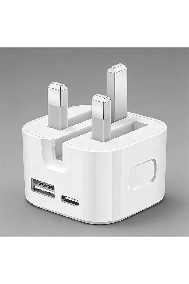 شاحن PD ثنائي المنفذ بقوة 35 واط | محول حائط USB بمعيار المملكة المتحدة