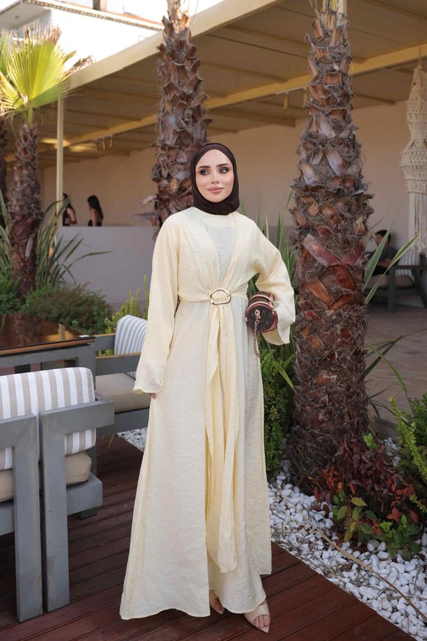 Yellow Bolero Dress with Buckle Detail