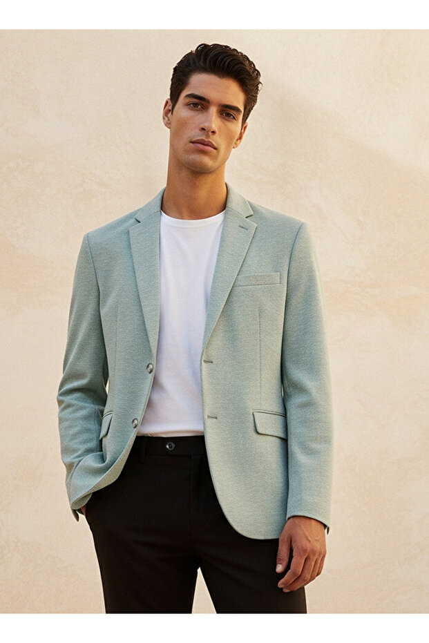 Regular Fit Notch Lapel Blazer