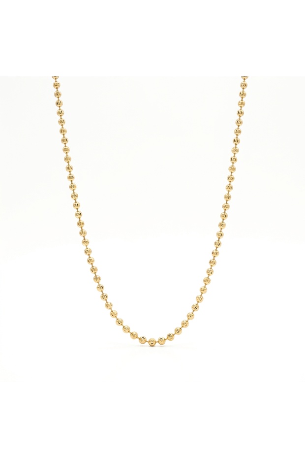 Gold Color Ball Chain Classic Stainless Steel Necklace with Special Box