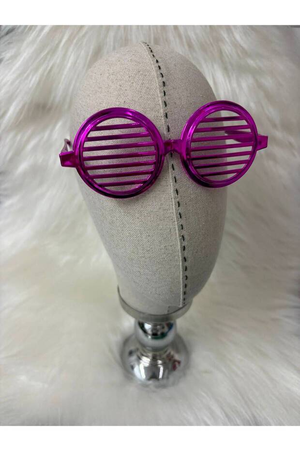 Party Glasses Plastic Non-Glass Blinds Round Shaped Pink 14X6 cm