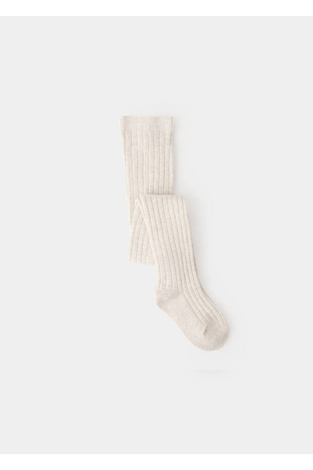 Ribbed knit tights