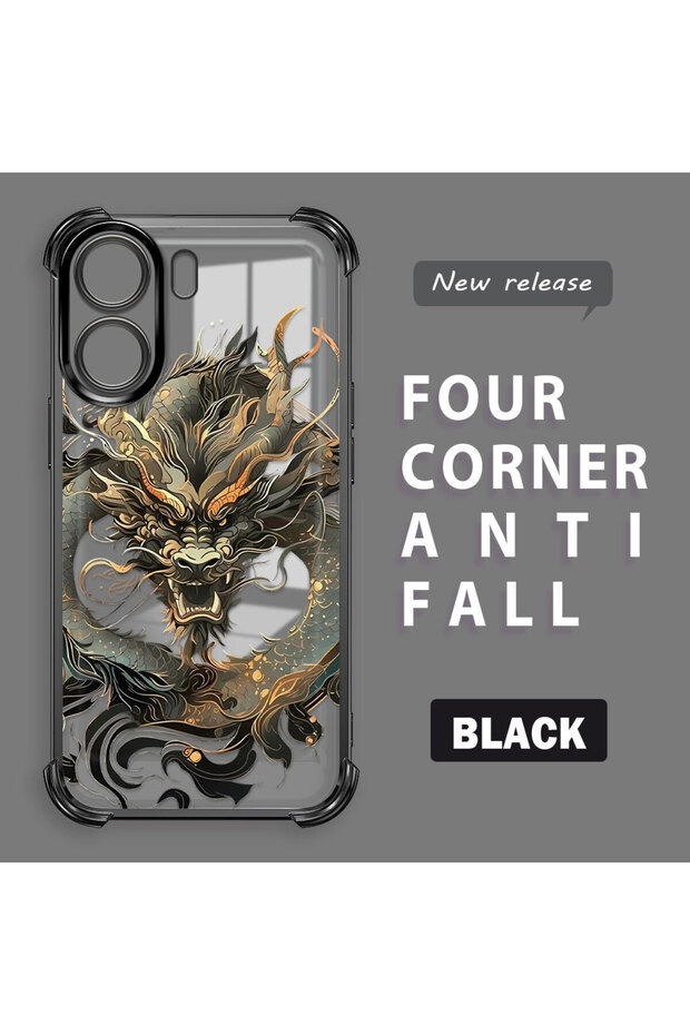 Xiaomi Poco C65 Compatible Transparent Back Four-Corner Reinforced Impact Protection Silicone Case