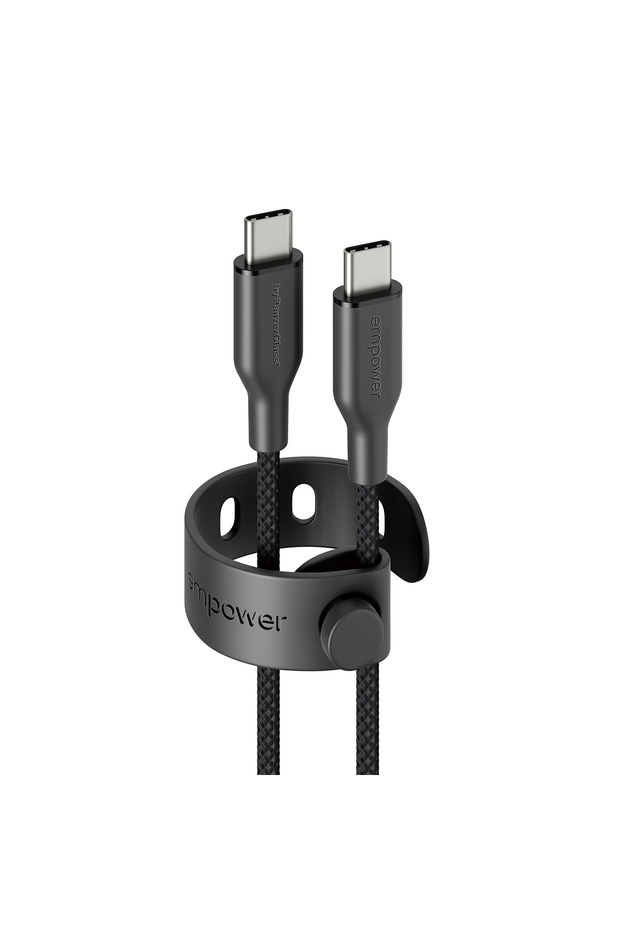 ™ من بانزر جلاس ® كابل USB-C إلى USB-C للسباقات بقوة 60 واط | يو إس بي 2.0 | 2 متر | أسود فلكي