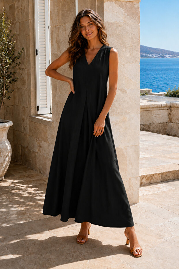 Women's Zero Sleeve V-Neck Dress