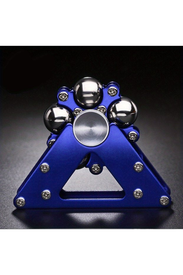 Blue Gowinbaby Metal Fidget Spinner, Rolling Ball Track Stress Relief Hand Spinner, Anti-Anxiety Fid