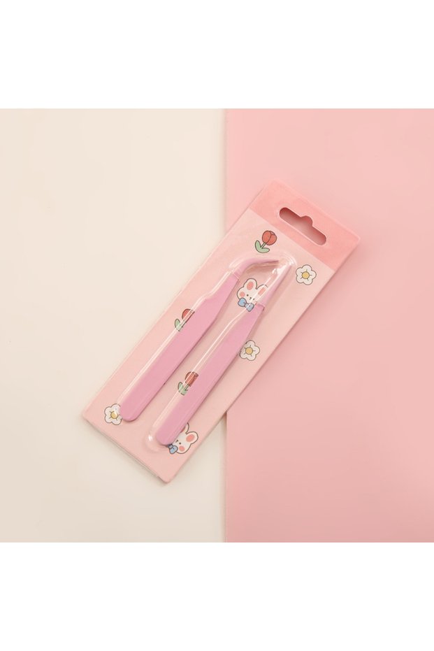 1pcs 2-Piece Macaron-Colored Stainless Steel Tweezers Set for Scrapbooking, Puzzle Stickers & DIY Cr