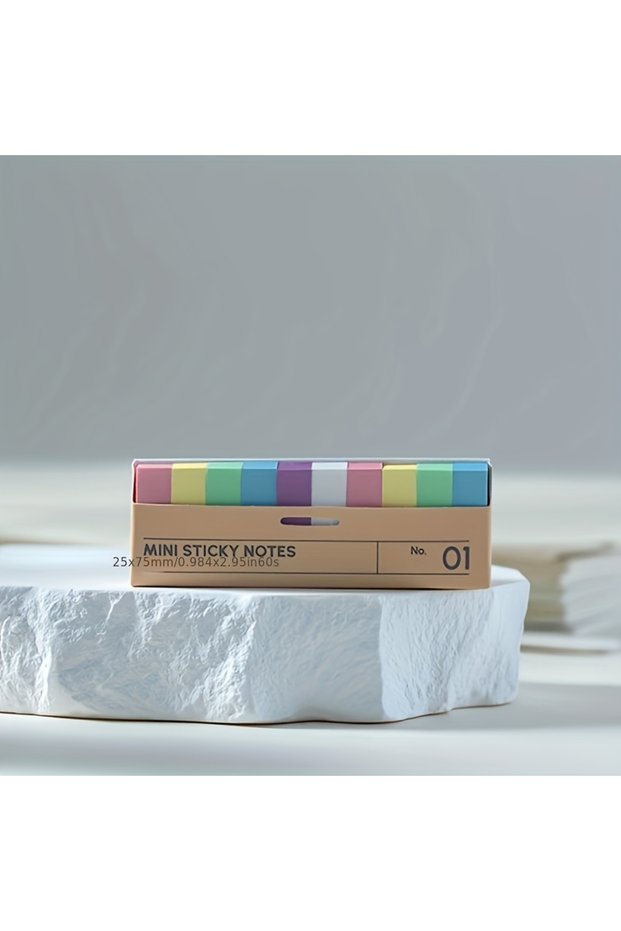 Mondrian 800 Sheets of Boxed Sticky Notes, 10 Different Colored Index Tabs, Self-Adhesive Page Marke