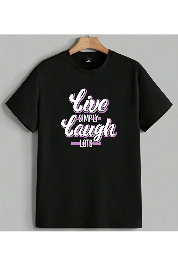 Gule Gule Lots Mor Baski Printed Unisex Oversize T-Shirt Black