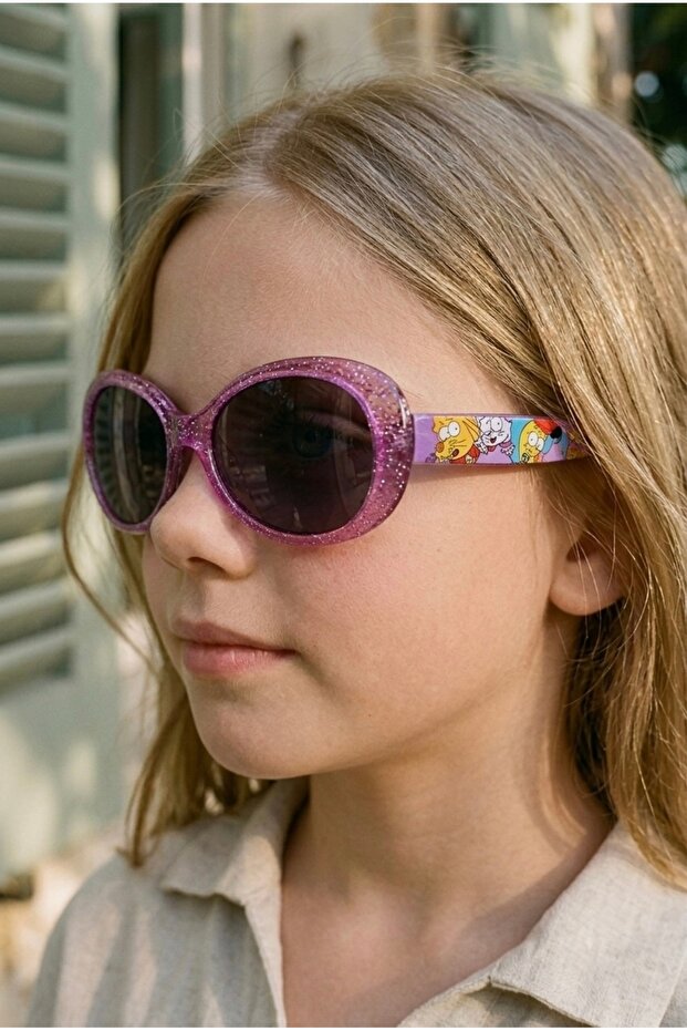Kral Şakir Silvery Pink Licensed Girls' Sunglasses with Uv400 Filter