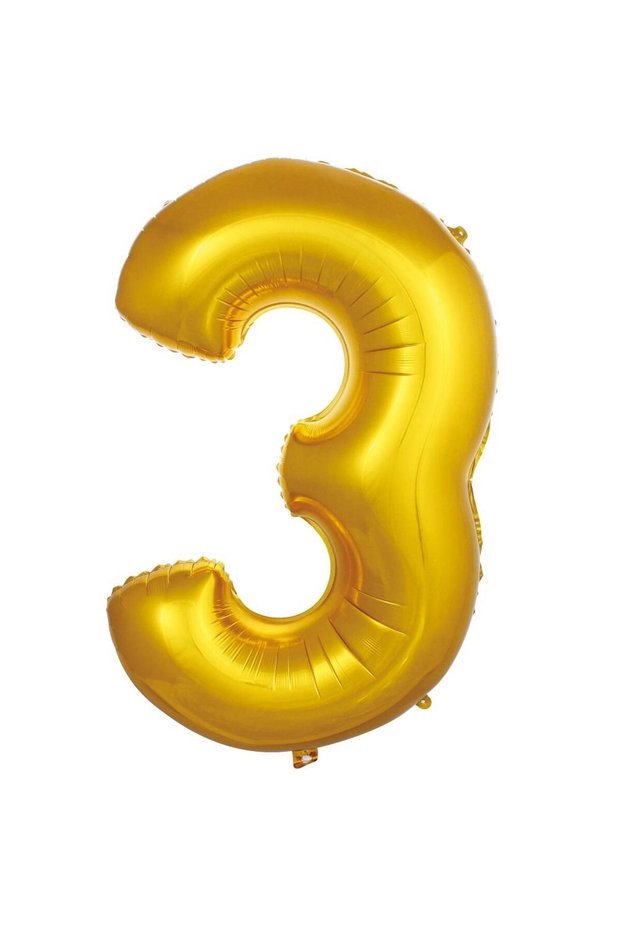 16 Inch 36 cm Gold 3 Number Foil Balloon Birthday Age Balloon Party Decoration