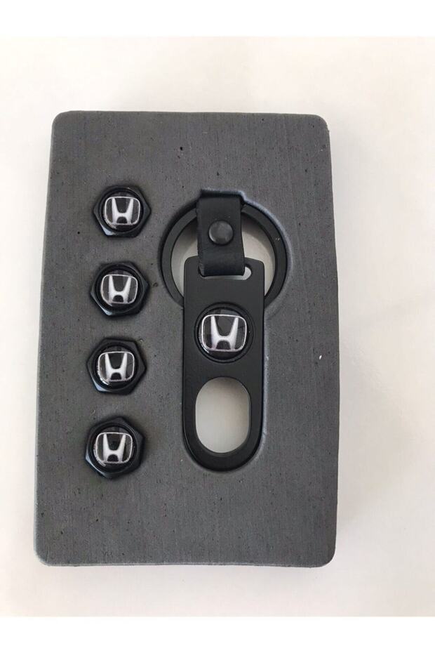 Civic FC5 Crv 4 Piece Metal Valve Cover and Keychain Set with Honda Logo