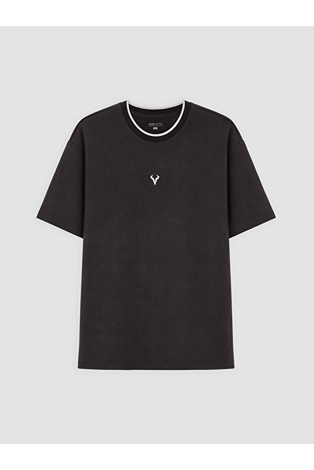 Rmz Gi̇yi̇m Farkiyla Zero Roba Collar Men's Sports T-Shirt
