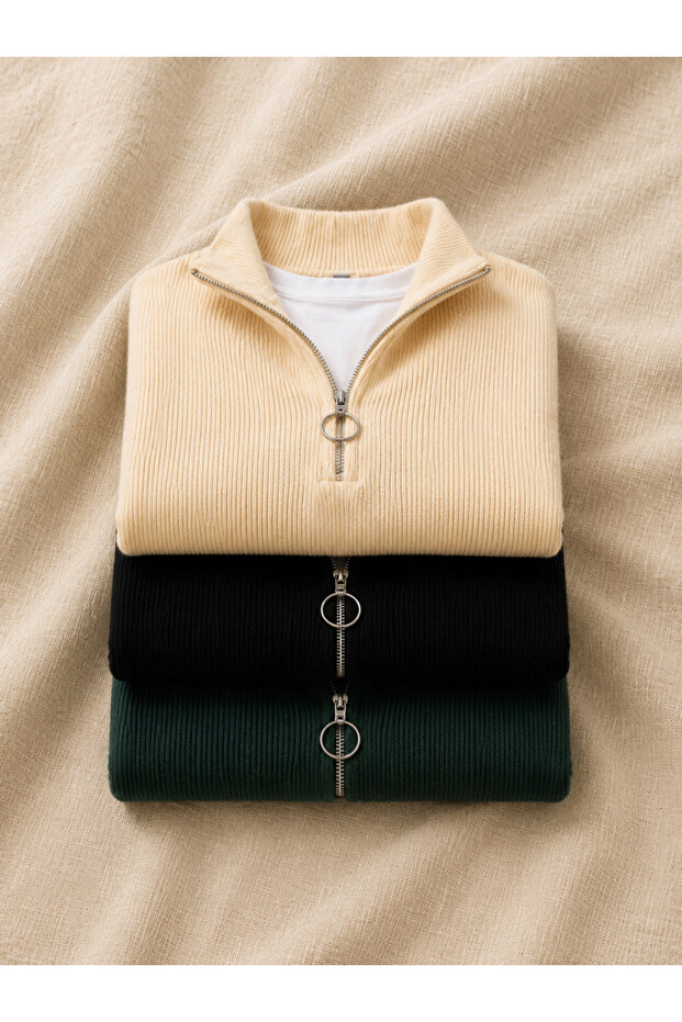 3-Pack Advantageous Men's Casual Half-Zip Winter Knitwear Thessaloniki Sweater