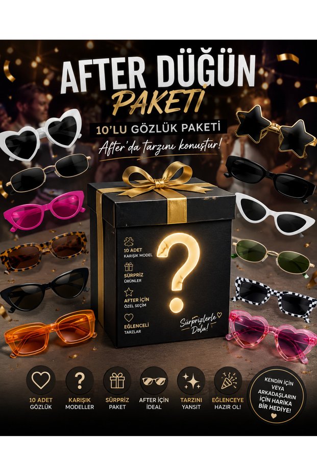Wedding Engagement Henna after Party Glasses Sunglasses Package Bride Groom Special Product 10-Piece Mixed Surprise Package