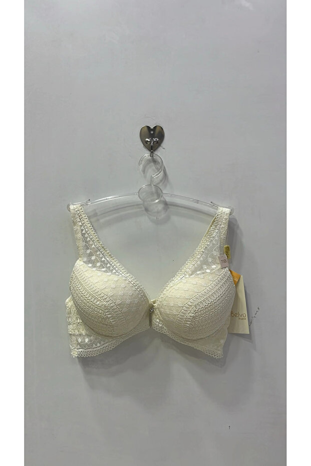 Women's Underwire-Free Padded Lace Detailed Bra