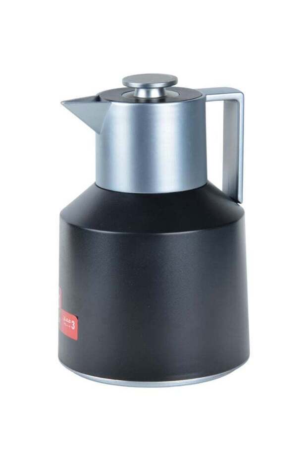 Plastic Tea & Coffee Flask 1 Liter Black/Silver