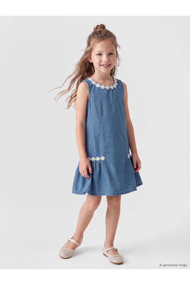 Two Mt Shop Quality Lcw Kids Indigo Denim Straight Girls Dress