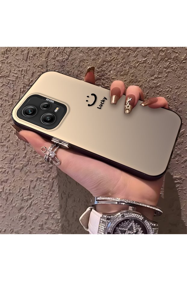 Redmi Note 12 Pro 5g Compatible Plain Written Smiley Face Case, Ins Style Relaxing Stylish Finish