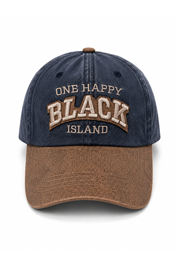 Vintage Look Denim Hat with Embroidery - Unisex Casual Baseball Cap