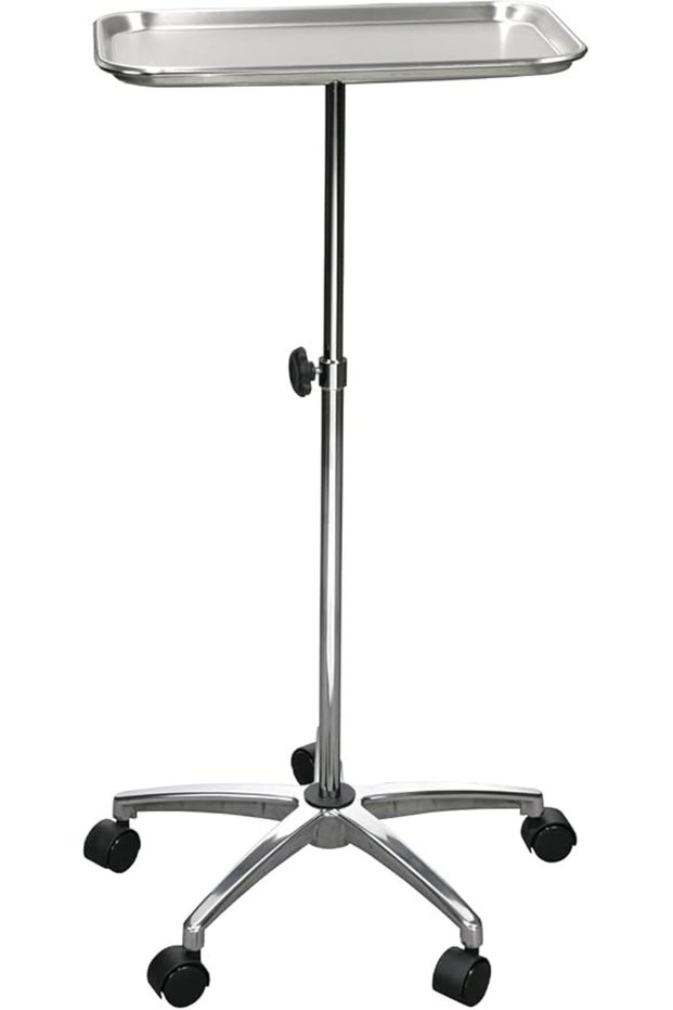 Stainless Steel Salon Tray Medical Tray Mayo Stand with Wheels, Height Adjustable, Professional Rolling Beauty Salon Trolley Cart for Hairdresser Stylist Esthetician, 6.5 Kg Weight
