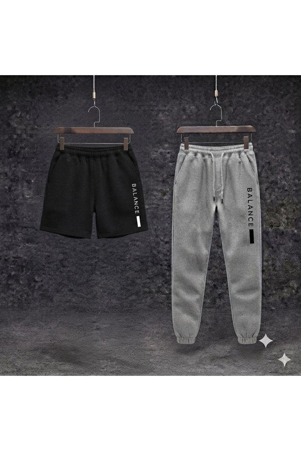 Sports Tracksuit Shorts 2-Piece Combination Thin Summer Sweat-Absorbing Thin Balance Printed Women's / Men's Unisex Model